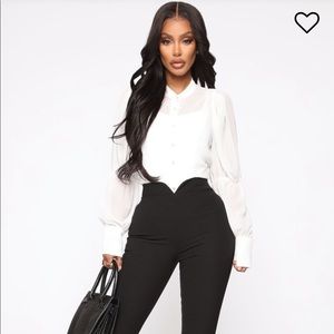 Sheer white long sleeve